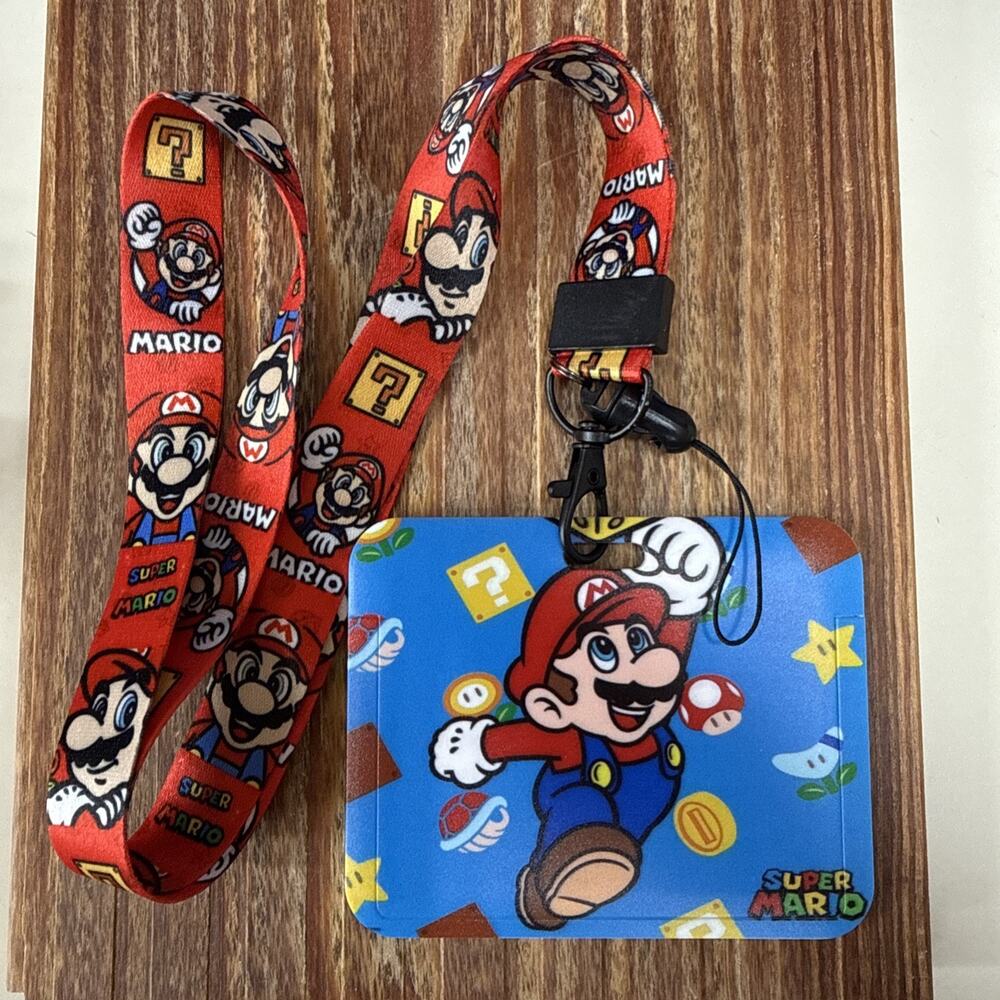 Super Mario Badge ID Holder w/ Lanyard